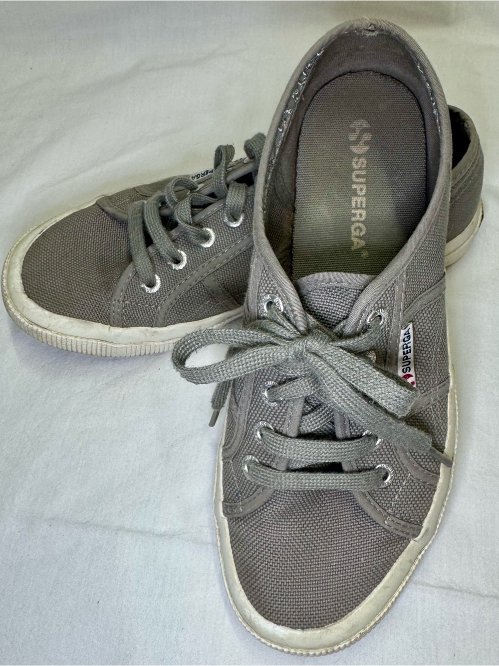 Superga Cotu Classic Grey Canvas Sneakers Size 38